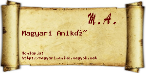 Magyari Anikó névjegykártya