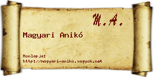 Magyari Anikó névjegykártya